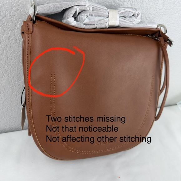 NWOT Elegant Brown Vegan Leather Shoulder Bag - Picture 13 of 14